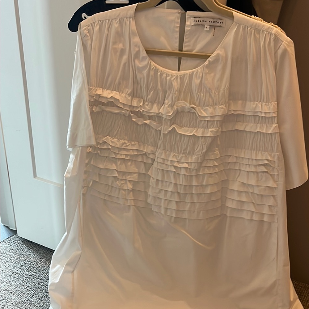 White Ruffled Top